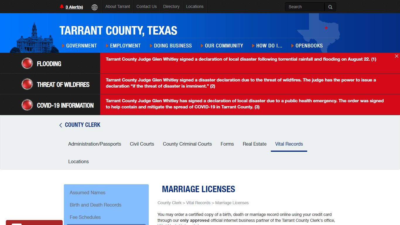 Marriage Licenses - Tarrant County TX