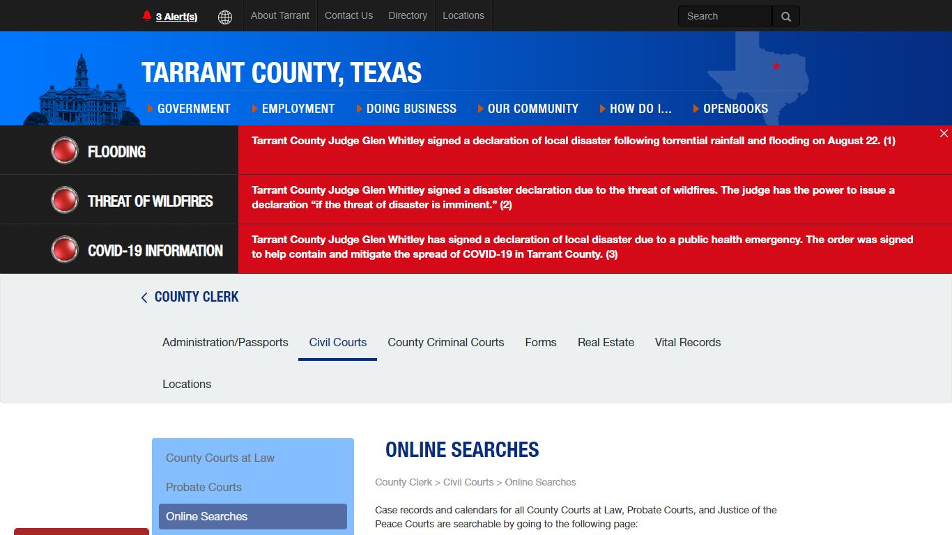 Online Searches Civil - Tarrant County TX